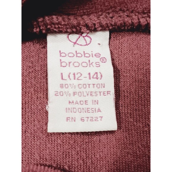 bobbie brooks Burgundy Velour  Full Zip-up Jacket Women's Size Large - Picture 5 of 6